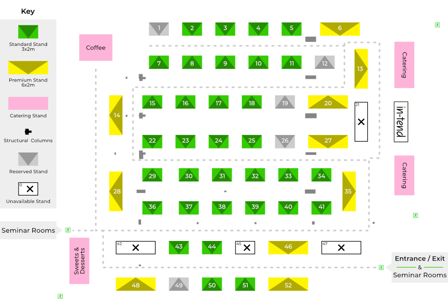 Floorplan and stand layout for the conference