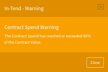 Spend alert screen shot